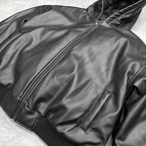 Áo khoác mùa đông nam may đo, chất liệu dày dặn, kiểu dáng thời trang, có mũ trùm đầu bằng mút xốp, khóa kéo, chất liệu da cao cấp - Product Image 5