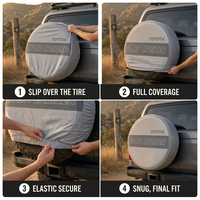 Housse de roue tout-terrain grise, imperméable, anti-poussière, élastique, pour SUV