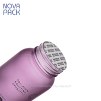 Bouteille en verre violet à large ouverture de 100 ml pour gommes, vitamines et suppléments, contenances 100cc, 120cc, 150cc, 200cc