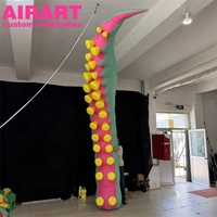 Tentacule de pieuvre géant gonflable personnalisé avec LED en option, accessoire gonflable coloré pour la décoration de fond de scène