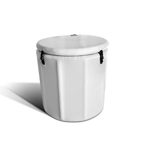 Plateforme <span class=keywords><strong>gonflable</strong></span> PVC à 2 niveaux détachable pour bain froid, baril de bain de glace avec marches, surface antidérapante pour la sécurité de la <span class=keywords><strong>piscine</strong></span> - Product Image 5