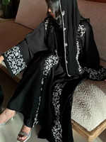 Yibaoli Fabricant Vente en gros 2 couleurs Ensemble Abayas 3 pièces perlées islamiques pour femmes Dubaï 2026 Robe modeste Ramadan