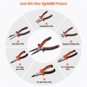 Pinza a becco lungo HARDEN da 6-8 pollici, utensile manuale <span class=keywords><strong>professionale</strong></span> multifunzione, tagliacavi e spelafili - Product Image 5