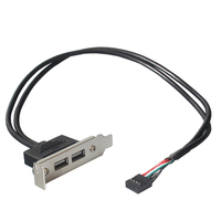 Cable de montaje en panel USB Dupont de 9 pines a 2 puertos para computadora PC Case USB Socket