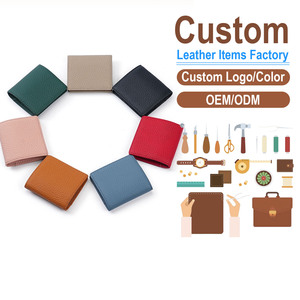 Wholesale Mini Women's Coin <b>Purse</b> Japanese Style Ultra-Slim Wallet with Litchi Grain Texture Genuine Leather Snap Closure Pouch - Product Image 1