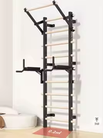 Wellshow-Barre de décrochage suédoise en bois avec barre de traction et barre de trempage Barre de décrochage avec 9 tiges stratégiques