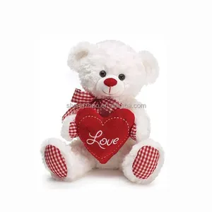 Peluche personalizzato peluche bianco orsacchiotto con amore cuore orso giocattoli con cuore per san valentino o regali di nozze