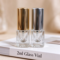 Flacon pulvérisateur vide en verre de 2 ml à fond épais, volume standard, rechargeable, avec bouchon en aluminium, pour parfum, vente en gros usine