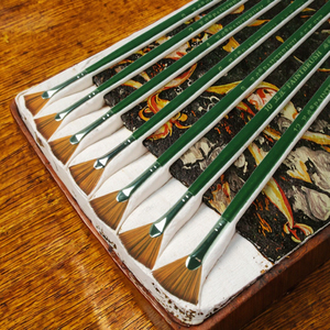 Pinceaux en forme d'éventail d'artiste de 7 pièces cheveux en nylon avec manche en bois pour <span class=keywords><strong>peinture</strong></span> à l'<span class=keywords><strong>huile</strong></span> et à l'aquarelle - Product Image 2