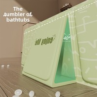 Baignoire bébé Quanqi en PVC, grande taille, pliable, tout-en-un, pour enfants de 0 à 5 ans, nouveau-nés, permettant aux bébés de s'asseoir et de se coucher
