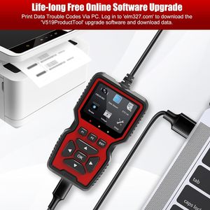Herramienta de diagnóstico de código de escáner de coche <span class=keywords><strong>OBDII</strong></span>/EOBD V519 ELM327 para coches de 12V desde 1996 - Product Image 4