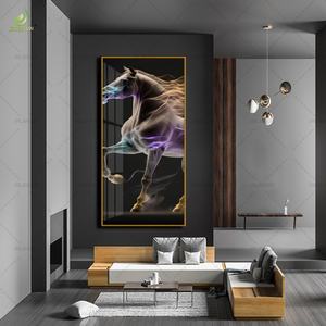 Decoración de Lujo, Lienzo Impreso en Alta Definición con Imagen de Caballo, Pintura de Porcelana de Cristal, Decoración para el Hogar y Pintura Mural LED - Product Image 4