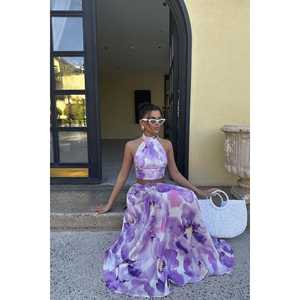 ชุดกางเกงสีม่วงไลแลคสำหรับฤดูร้อน พร้อมตกแต่งกระดุม - Product Image 6