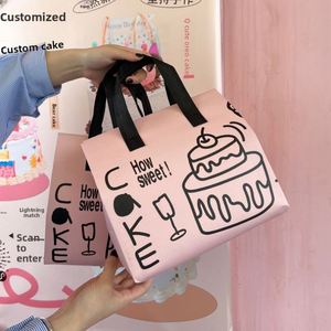 Thermal Insulation Cold Storage Non-Woven Aluminum Foil Sealed Takeaway Portable Packing <b>Bag</b> for Milk Dessert Shops Restaurants - Product Image 1