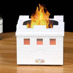 เครื่องเพิ่มความชื้นในอากาศ Beacon Tower ขนาด 0.5 ลิตร พร้อมไฟ LED รูปเปลวไฟ สำหรับบ้าน สำนักงาน เครื่องกระจายกลิ่นหอม เครื่องเพิ่มความชื้นในอากาศแบบตกแต่ง - Product Image 3