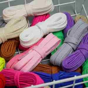 Lacets plats en polycoton 23 couleurs, 8 mm de large, 80-160 cm, lacets de chaussures plats décontractés et tendance pour baskets CV (paire) - Product Image 2