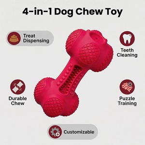 Juguete Masticable para Perros Personalizable con Sonido, Ecológico, en Forma de Hueso, de Lujo y Casual, Resistente a Mordidas, de Goma, para Limpieza Dental - Product Image 3