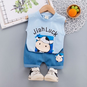 Ensembles de vêtements en coton de marque pour garçons : T-shirts courts et pantalons pour hommes – Vente en gros - Product Image 1