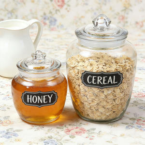 Vente en gros de pots de conservation en verre transparent scellés à large ouverture avec couvercle pour la cuisine, 250 ml, 650 ml, 950 ml, 1250 ml, 1350 ml, 2200 ml - Product Image 1