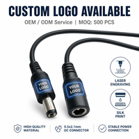 Connecteur d'alimentation CC 5,5x2,1 mm, câble d'extension, fiche mâle-femelle, cuivre étamé, fil de 400 mm, OEM personnalisé pour routeurs