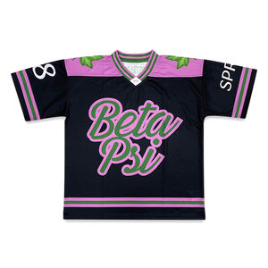 Custom <b>Retro</b> Short Sleeve Ice Hockey Shirt Streetwear Mesh Oversized Boxy Tshirt Cropped Top <b>Football</b> Hockey Jerseys - Product Image 2