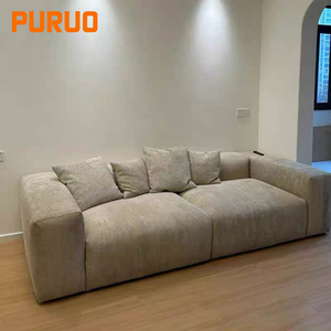 Juego de Sofás Minimalistas de Diseño <span class=keywords><strong>Italiano</strong></span> PURUO, Tela Escarchada, Muebles de Sala de Estar, Extensible, Giratorio, de Madera, para Apartamentos - Product Image 1