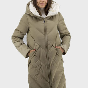 Giacca Invernale Personalizzata con Zip per Donna, Antivento, Taglie Forti, Moda Lunga, Piumino di Lusso <span class=keywords><strong>Trapuntato</strong></span> in Piuma d'Oca Bianca - Product Image 2