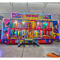 Aire de Jeux Extérieure sur Remorque Château Gonflable Mobile Souple Toboggan pour Enfants Équipement de Parc de Jeux Intérieur