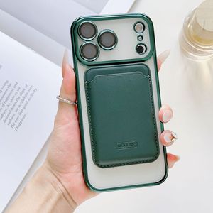 Coque de téléphone transparente électroplaquée grain CD avec bouclier MagSafe doré et pochette magnétique puissante assortie pour iPhone 17 Pro Max - Product Image 4