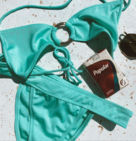2022 Handgemaakte Sexy Kleine Hoge Taille Strandkleding Trendy Mini T-Back Micro Badmode Vrouwen G-String Door String Bikini