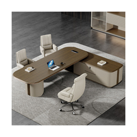 Vente de gros Mobilier de bureau en bois Table de patron Bureau de direction en forme de L Bureau de luxe