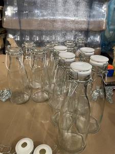 Vente en gros DS-1138 KANGAROO Pichet en verre transparent de 1000ml avec couvercle oscillant en fil métallique et extrémité à ouverture facile de qualité alimentaire pour un usage commercial - Product Image 2