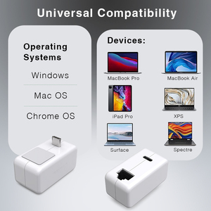 Probador de Cable acoplador Rj45, adaptador Ethernet <span class=keywords><strong>Usb</strong></span> Gigabit Pd 100W, carga rápida para <span class=keywords><strong>MacBook</strong></span> iPad <span class=keywords><strong>Pro</strong></span>, adaptador de cargador de conector Rj45 - Product Image 6
