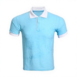 Camisa Blanca 100% Algodón para Hombre, Cuello y Puños Rojos, Manga Corta, Estilo Casual, Tejido de Punto, Corte Regular, Color Sólido, Antiarrugas, 320g - Product Image 2