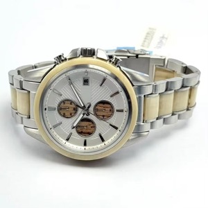 Reloj Cronógrafo Plateado para Hombre con Incrustaciones de Madera Blanca, Subesferas, Ventana de Fecha, Brazalete de Acero Mixto, Estilo Casual de Negocios, Resistente al Agua - Product Image 4