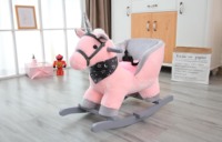 Silla Mecedora de Peluche Color Rosa con Música de Cuna para Bebé en Forma de Unicornio
