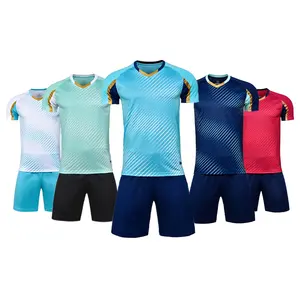 Camiseta de fútbol de sublimación personalizada con número de pegatinas, pedido mínimo bajo