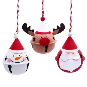 例如圣诞老人雪人驯鹿xmas树悬挂挂件圣诞金属球叮当铃铛小玩意树摆件