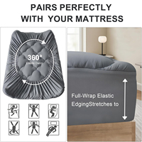 Surmatelas ultra doux Queen Size avec surmatelas intégré, épais et rembourré, protège-matelas respirant à poches profondes 8-21
