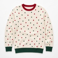 Nouvelle Arrivée Pull en Maille à Pois Crème pour Homme – Idéal pour Noël, Célébrations et Usage Quotidien – Pull de Fête de Noël