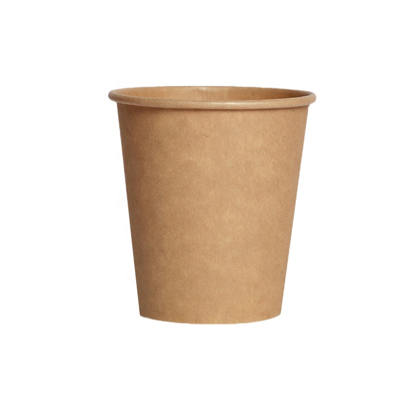 Customizable 8oz Disposable Recyclable Kraft Paper Cup Blanks Single Wall Takeout Cups with Logo for Wine Custom Fan Bags