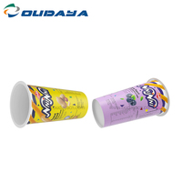 Botella vacía personalizada de plástico para alimentos, contenedor de plástico de inyección de PP de 220ml, para crema de Chocolate, galletas, aperitivos, 2 compartimentos