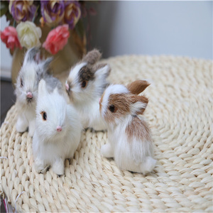 ตุ๊กตาสัตว์ทำจากขนสัตว์สมจริง,ตุ๊กตาสัตว์อุปกรณ์ตกแต่งวันคริสต์มาสอื่นๆกระต่ายขนาดเล็ก - Product Image 4