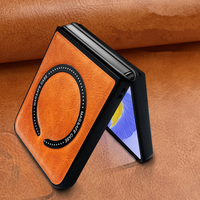 Étui de téléphone en cuir à aspiration magnétique de haute qualité pour Samsung Z Flip 6 Z Flip 5 Z Flip 4/3 couverture arrière