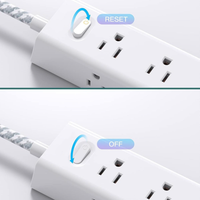 Multiprise murale standard américaine avec protection contre les surtensions, interrupteur de surcharge, dix prises pour le bureau et la maison