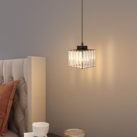 Lustre moderne en cristal de luxe léger pour salle à manger, luminaire suspendu minimaliste pour comptoir de bar et entrée, fixation à tête unique LED E12