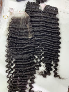 Extensiones de Cabello Humano Ondulado Profundo a Precio de Fábrica, Color Negro Natural, Trama Completa y Gruesa, Sin Caída ni Enredos, para el Mercado Africano - Product Image 3