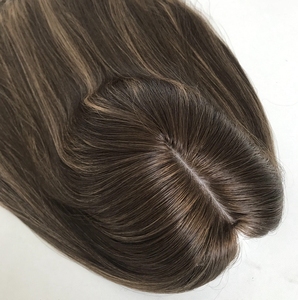 Lxad119 Nhà Máy Cổ Phiếu Lớn Trinh Nữ Lớp Biểu Bì Châu Âu Con Người Tóc Lụa Cơ Sở Chất Lượng Cao Kosher Lụa <span class=keywords><strong>Top</strong></span> Do Thái Topper - Product Image 1