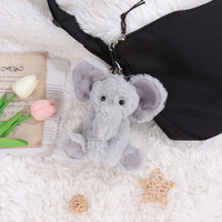Porte-clés pendentif en peluche en forme d'éléphant abricot, rembourré en coton PP, unisexe, pour sac à dos ou décoration de voiture, fabriqué en Chine continentale