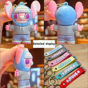 Karikatür parlak peluş oyuncak anahtarlık dikiş sevimli araba şeklinde anahtarlık daire şeklinde heykelcik yaratıcı öğrenci sırt çantası aksesuar - Product Image 3